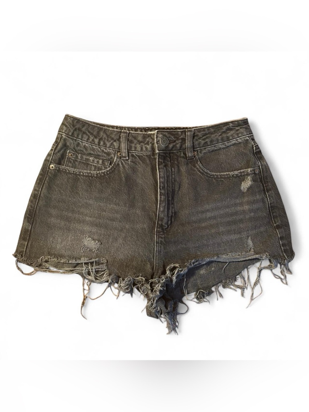 Garage Distressed Black Denim Shorts